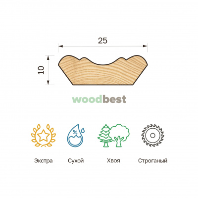 Плинтус 25х25х3000 хвоя класс Экстра - фото | ВудБест